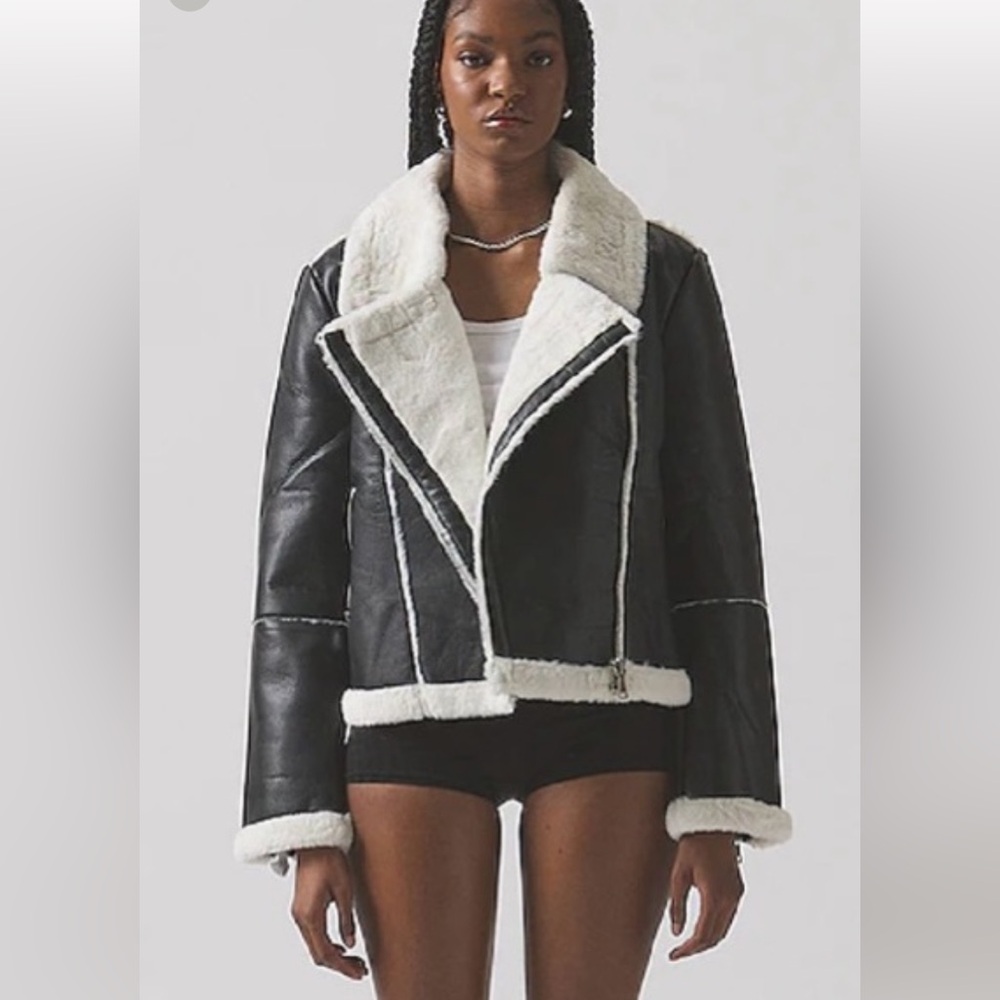 Super down leather jacket